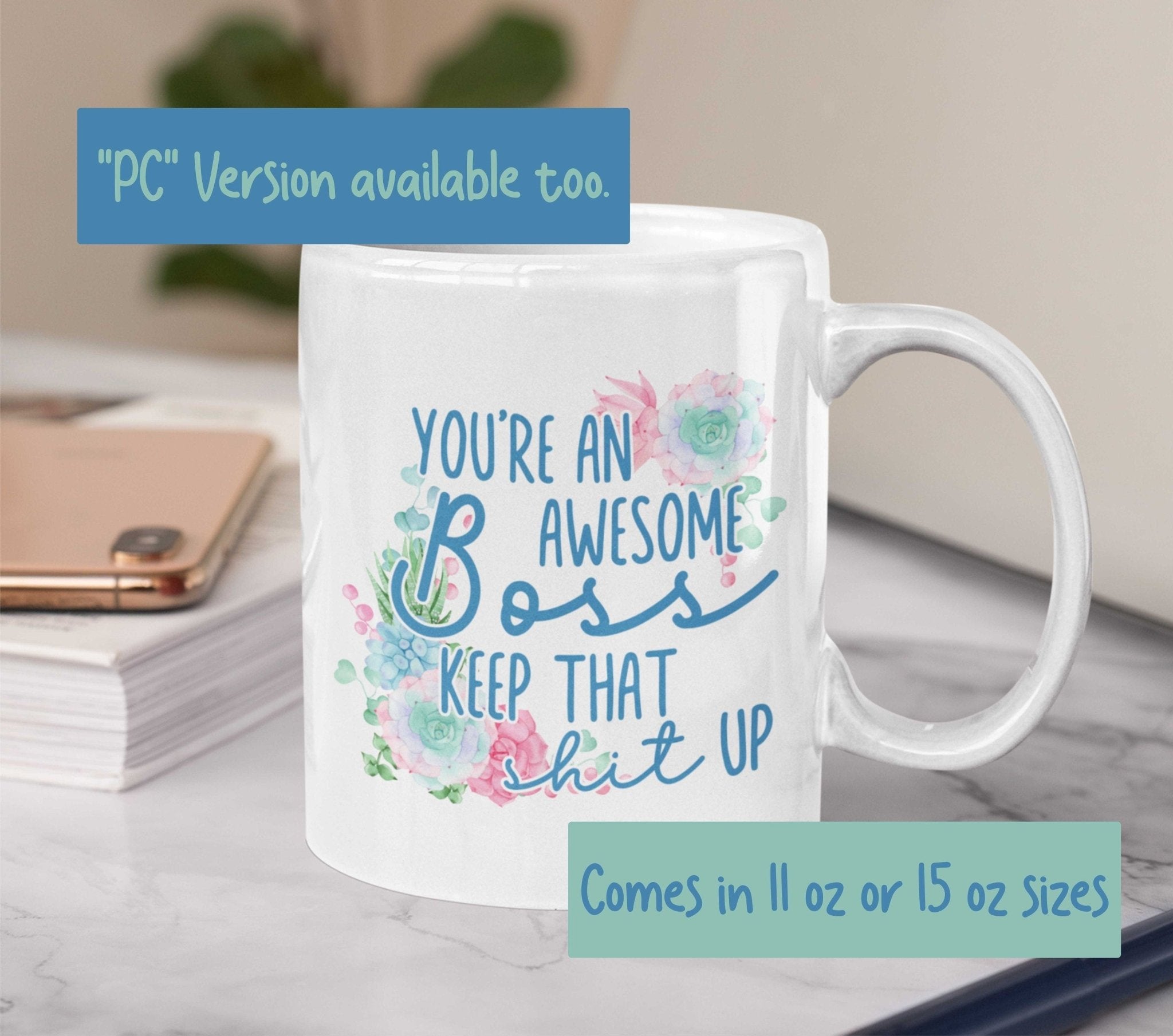 Boss Lady Coffee Mug - 11oz Funny Ceramic Cup With Handle - Gift For Women, Mom, Coworkers