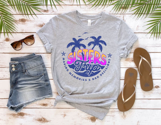 Sisters Trip Shirts, Matching Beach Vacation apparel, Family Trip, Sisters getaway, Summer Vacation, Funny Group Cruise Shirt - SBS T Shop