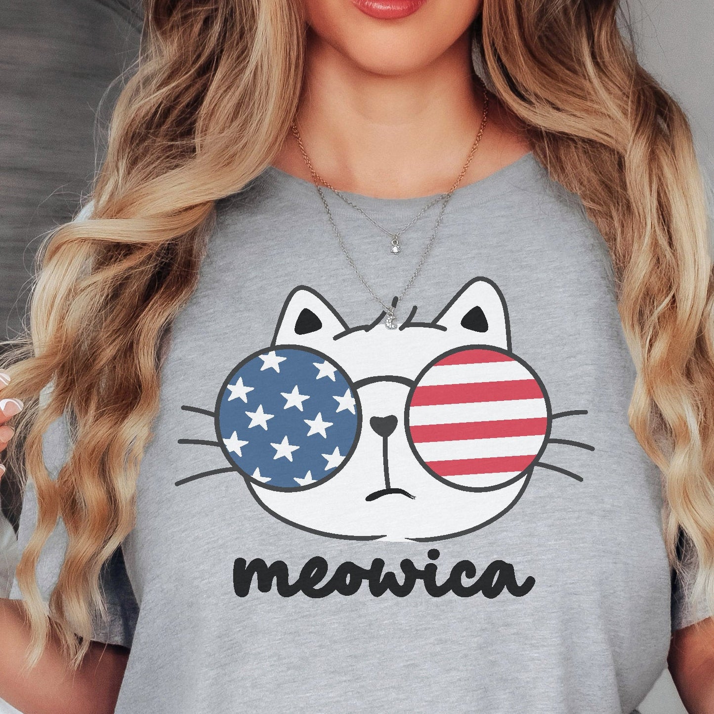 4th of July Cat Shirt, Meowica Kitty Tee - SBS T Shop