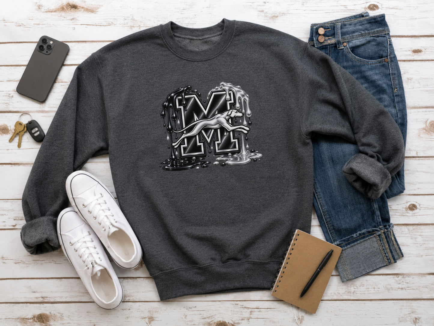 Monessen Greyhounds Paint Drip T-Shirt, Ladies T-Shirt, Sweatshirt or Hoodie