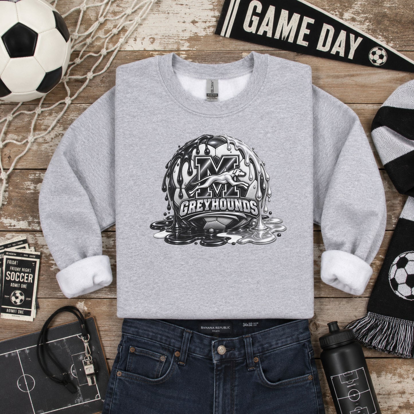 Monessen Greyhounds Soccer Paint Drip T-Shirt, Ladies T-Shirt, Sweatshirt or Hoodie