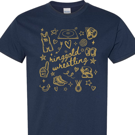Ringgold Rams Wrestling Doodle T-Shirt, Ladies T-Shirt, Sweatshirt or Hoodie