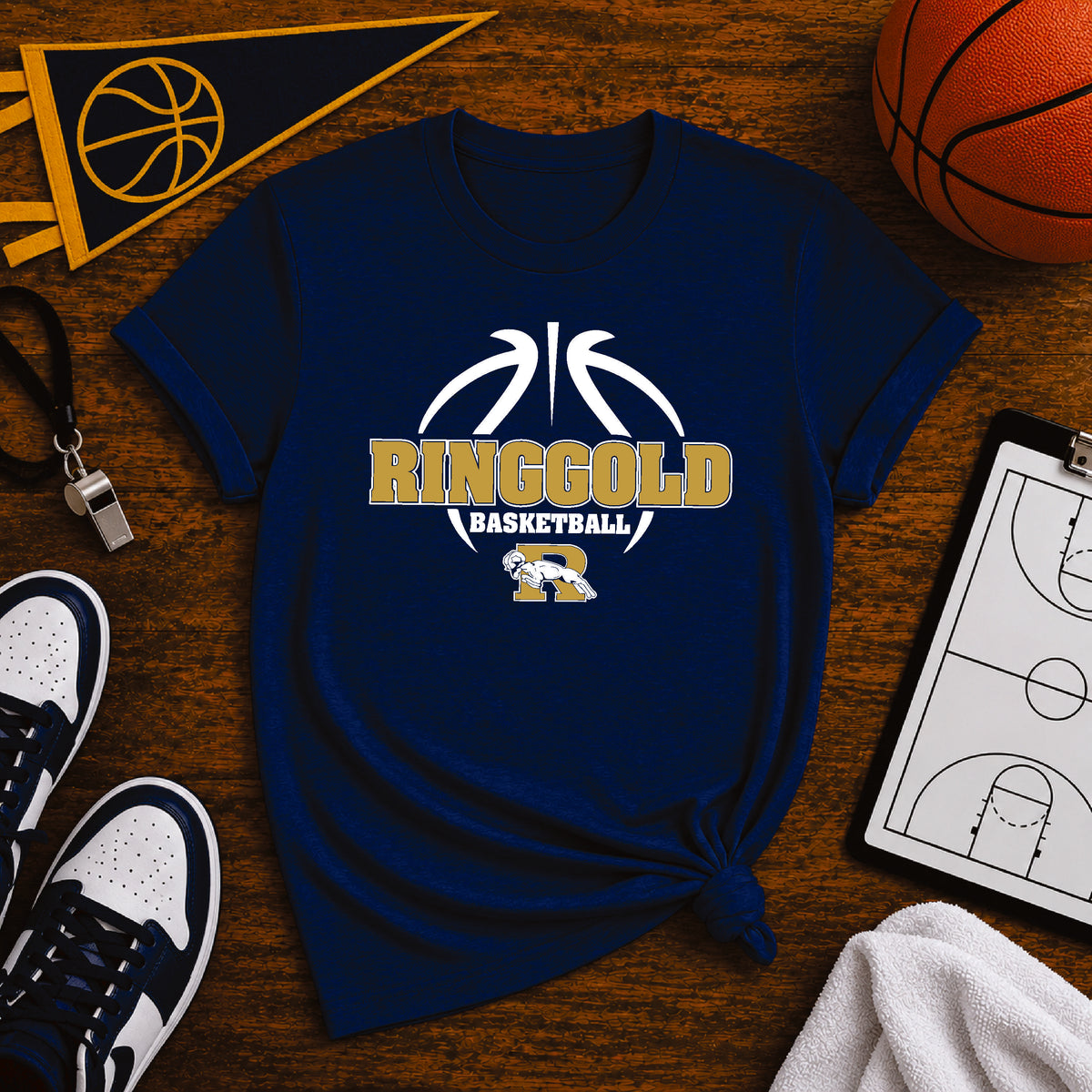 Ringgold Rams Basketball T-Shirt, Ladies T-Shirt, Sweatshirt or Hoodie
