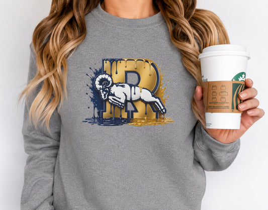 Ringgold Rams Paint Drip T-Shirt, Ladies T-Shirt, Sweatshirt or Hoodie