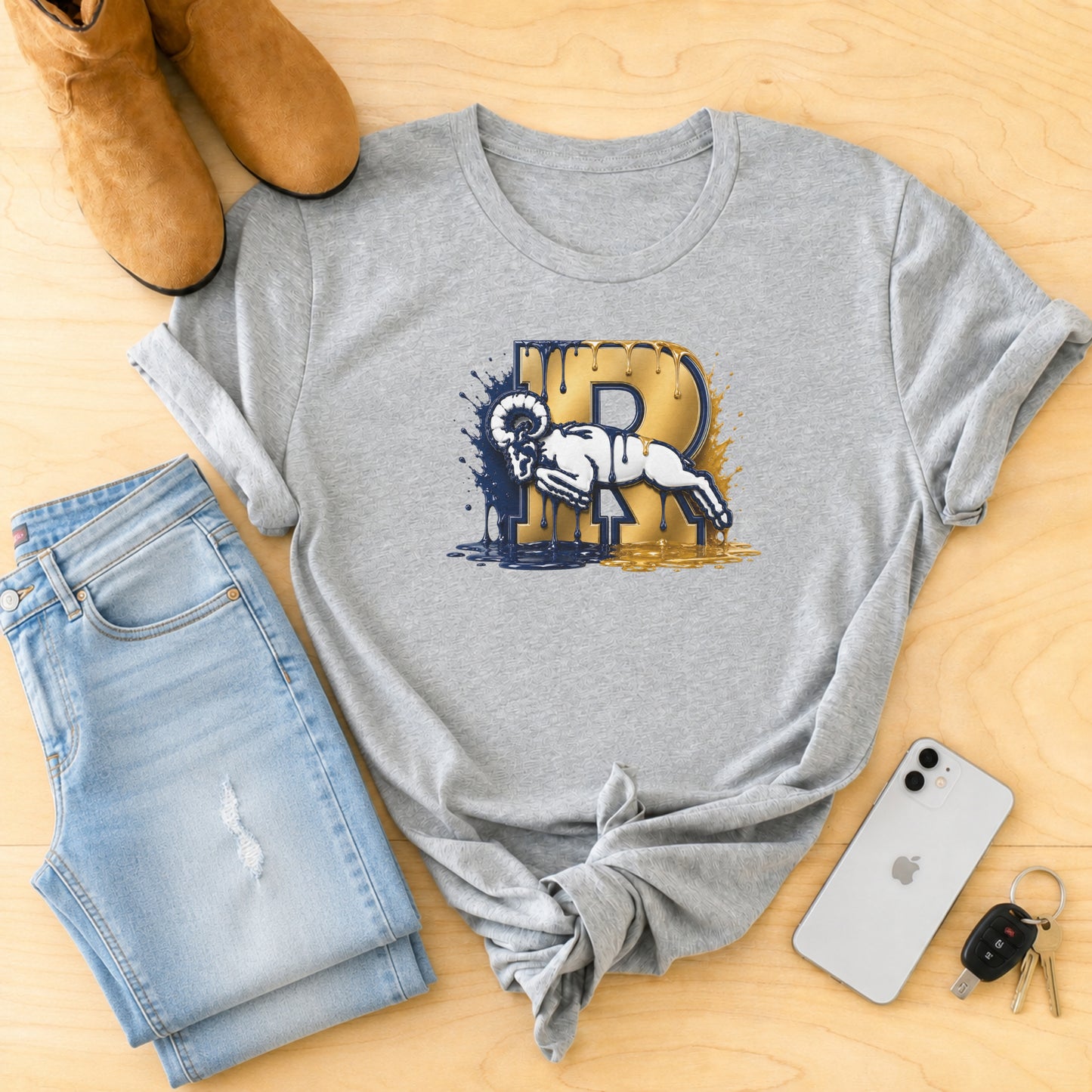 Ringgold Rams Paint Drip T-Shirt, Ladies T-Shirt, Sweatshirt or Hoodie