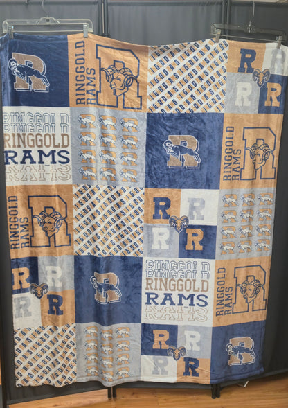 Proud Sports Mom Blanket, Personalized Senior Night Gift, Custom School Spirit Mascot Throw