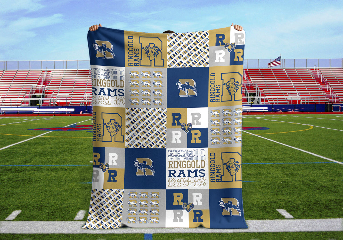 Proud Sports Mom Blanket, Personalized Senior Night Gift, Custom School Spirit Mascot Throw