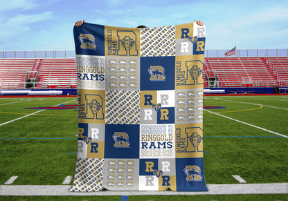 Proud Sports Mom Blanket, Personalized Senior Night Gift, Custom School Spirit Mascot Throw