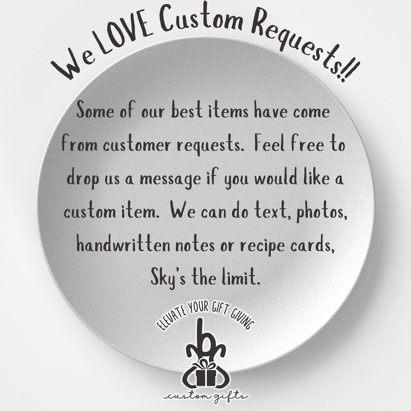 Custom Handwritten Recipe Plate - sbsTshop