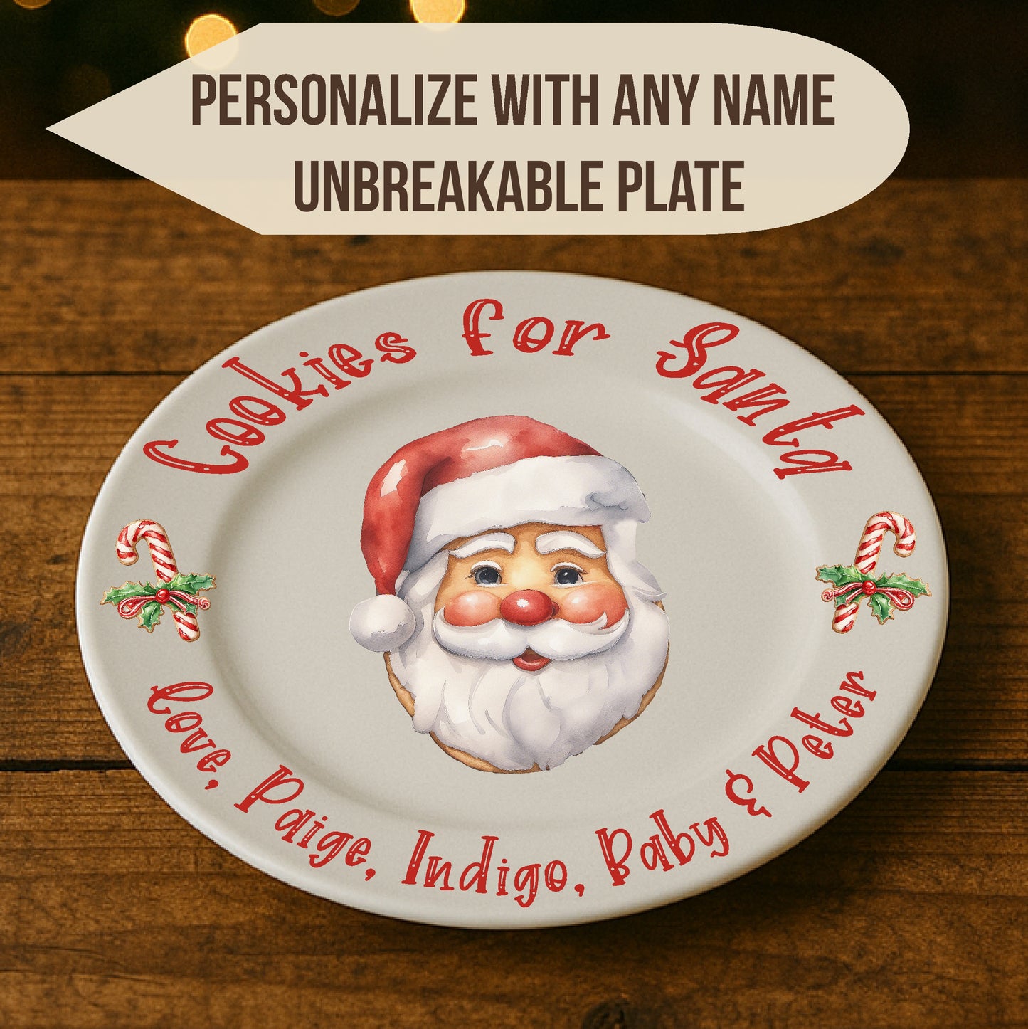Cookies for Santa - Custom Name Santa's Cookie Plate for Christmas Eve