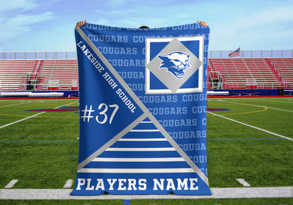 Proud Sports Mom Blanket, Personalized Senior Night Gift, Custom School Spirit Mascot Throw