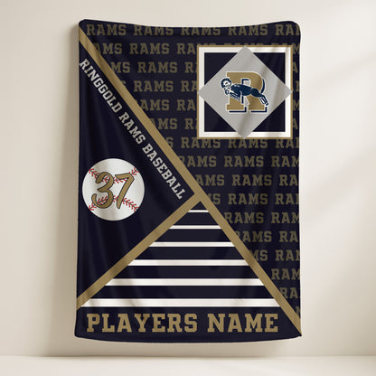 Proud Sports Mom Blanket, Personalized Senior Night Gift, Custom School Spirit Mascot Throw