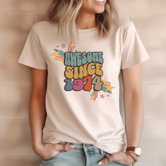 Awesome since 1974, 50th Birthday gift for women t shirt - SBS T Shop
