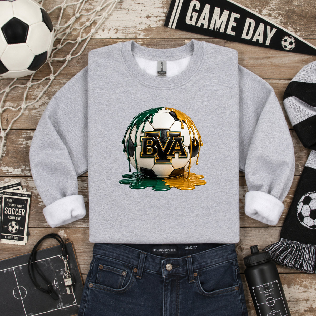 BVA Belle Vernon Soccer Paint Drip T-Shirt, Ladies T-Shirt, Sweatshirt or Hoodie