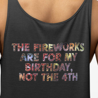 Custom Birthday Shirt, 4th of July Firework Black Tank Custom age, once in a lifetime, 16th, 21st, 30th, 40th, 50th, 60th, 70th, 80th, 90th - SBS T Shop