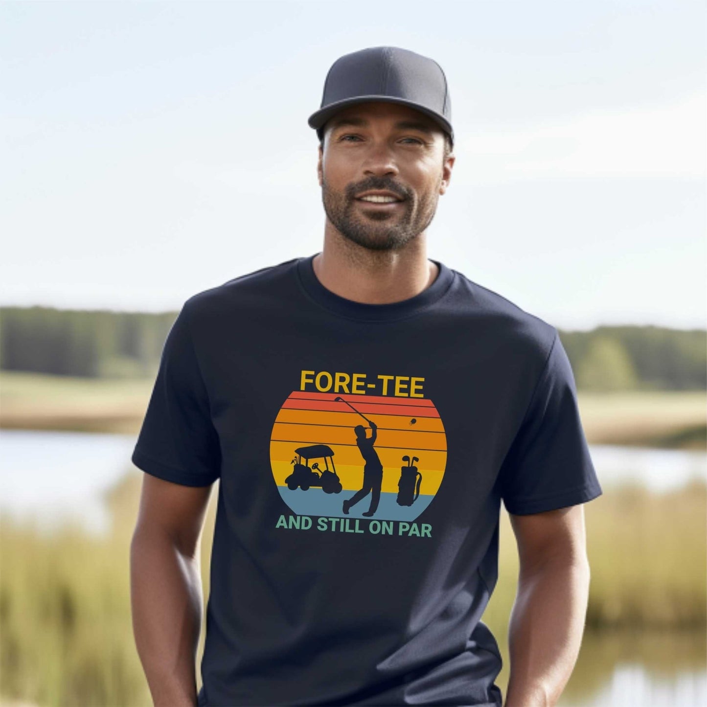 FORE - Tee and still on par shirt, 40th Birthday Golf Gift for men - SBS T Shop