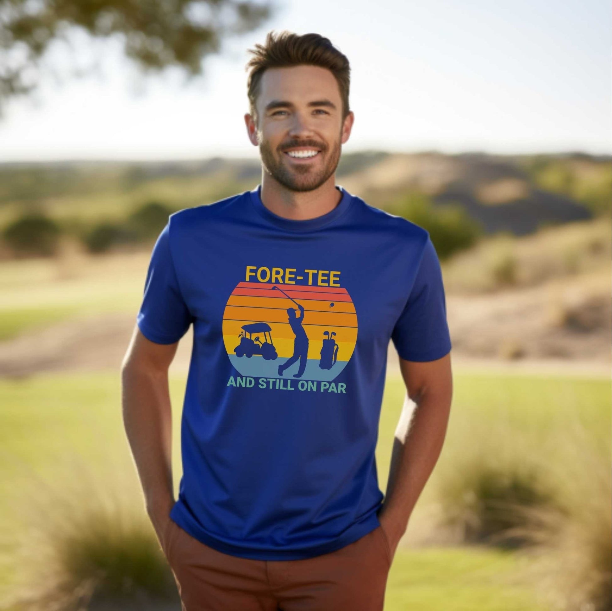 FORE - Tee and still on par shirt, 40th Birthday Golf Gift for men - SBS T Shop