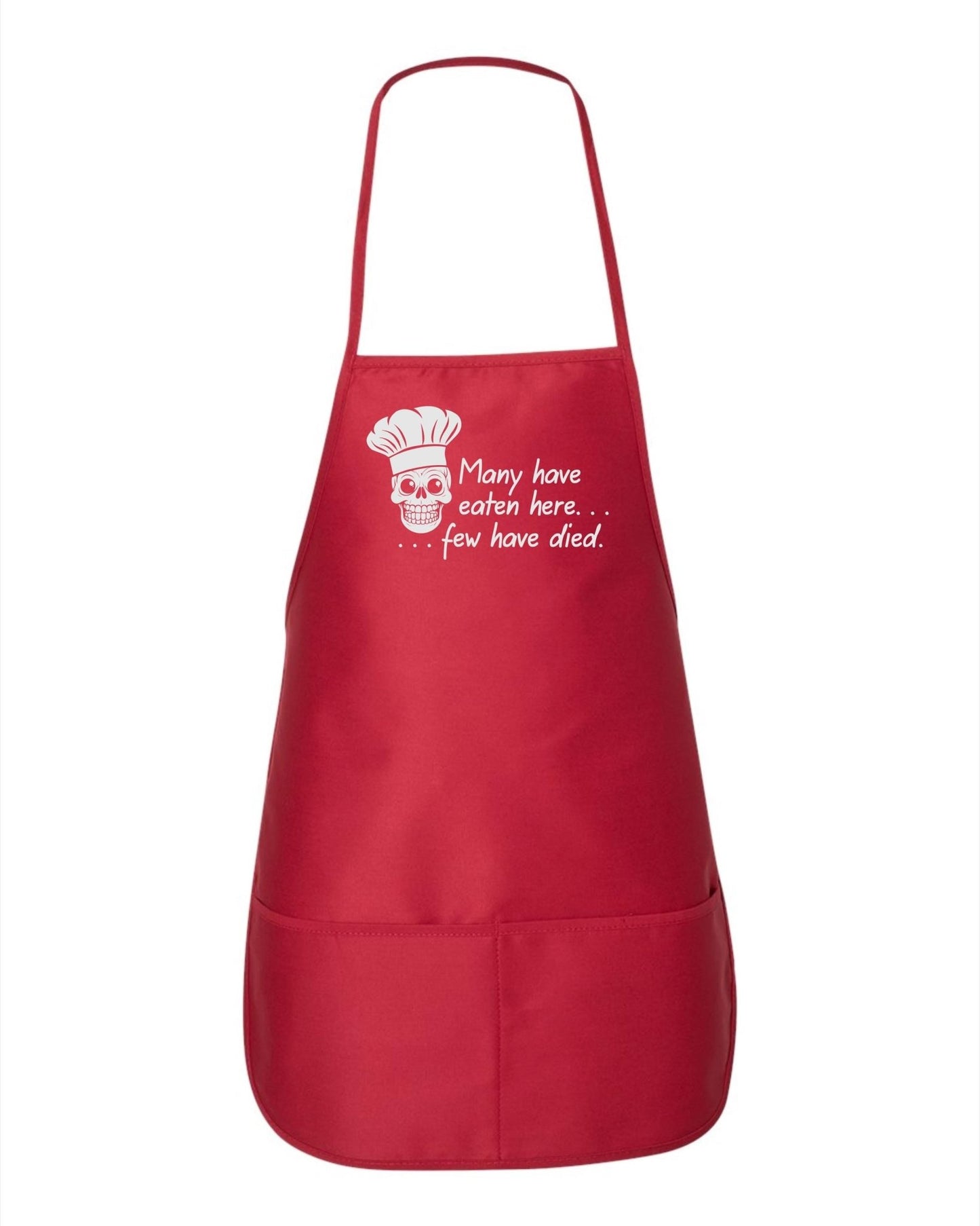 Funny Apron - Many have eaten here, few have died kitchen apron - SBS T Shop