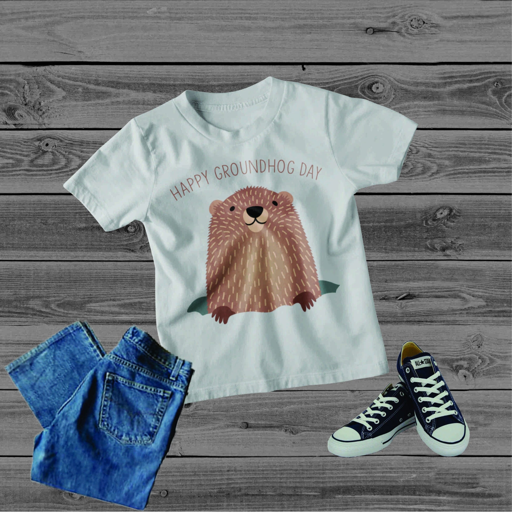 Groundhog Day Toddler Kids T Shirt, Ground Hog Day, Woodchuck, Punxsutawney Phil