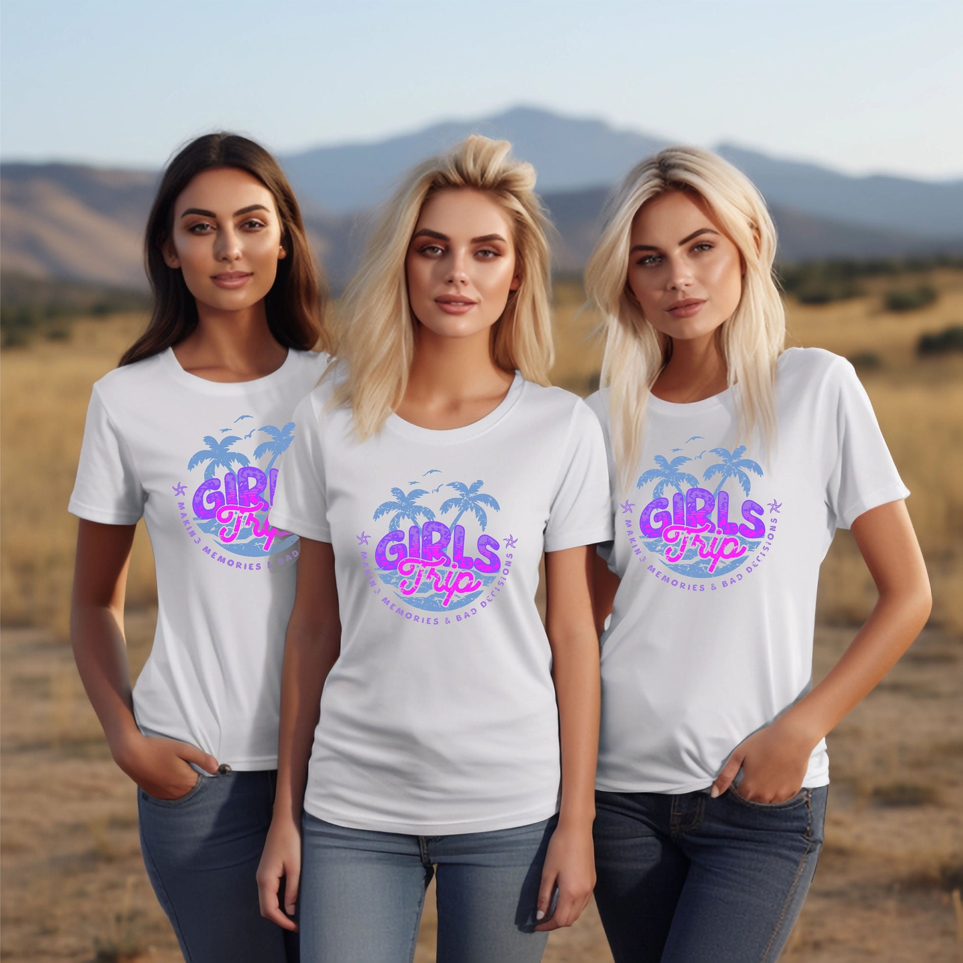 Custom Girls Trip Shirts, Personalized Girls Weekend T, Matching Beach Weekend Vacation apparel, Bestie Trip, Sisters getaway, Girl Gang