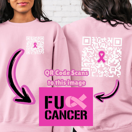 Fuck Cancer Sweatshirt Hoodie, Breast Cancer Survivor, Warrior Support Sweater, hidden message, Pink Awareness Ribbon, Gift for him, her