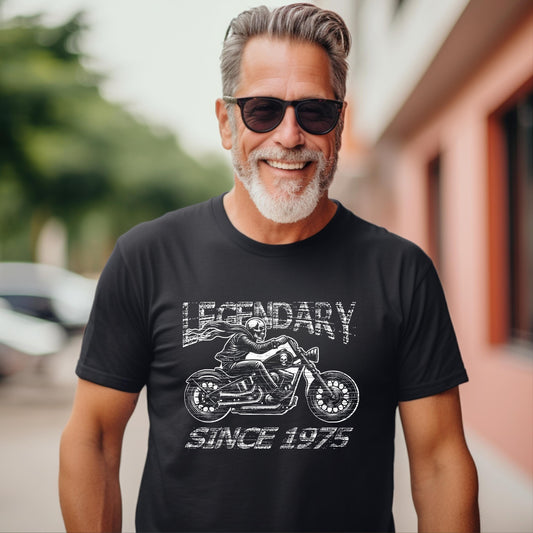 50th Birthday gift for men, 50th Birthday Shirt, Born in 1975 t-shirt, Motorcycle biker 50th bday, Dad Birthday, Grandpa Turning fifty tee