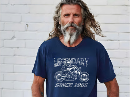 60th Birthday Shirt, Born in 1965 Legendary Biker, Limited Edition Dad Birthday Gift T Shirt, Grandpa Turning Sixty, man birthday gift