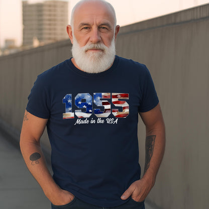 80th Birthday Gift Shirt, Born in 1946 Made in the USA, American Flag Patriotic Grandpa Tee, Veteran bday gift for Pappy