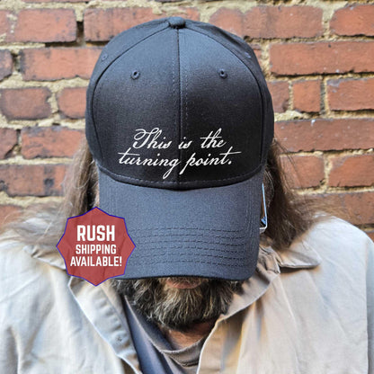 This is the turning point hat, American Flag Patriotic Tee, Memorial ball cap, Conservative Libertarian Freedom Faith Pro Life Rights USA