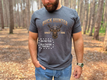 40th Birthday gift for men, Funny 1986 Birthday Hunting Shirt, Buck Hunter Since 1985
