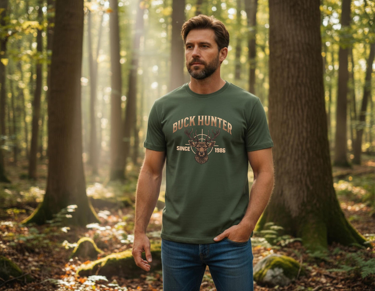 40th Birthday gift for men, Funny 1986 Birthday Hunting Shirt, Buck Hunter Since 1985