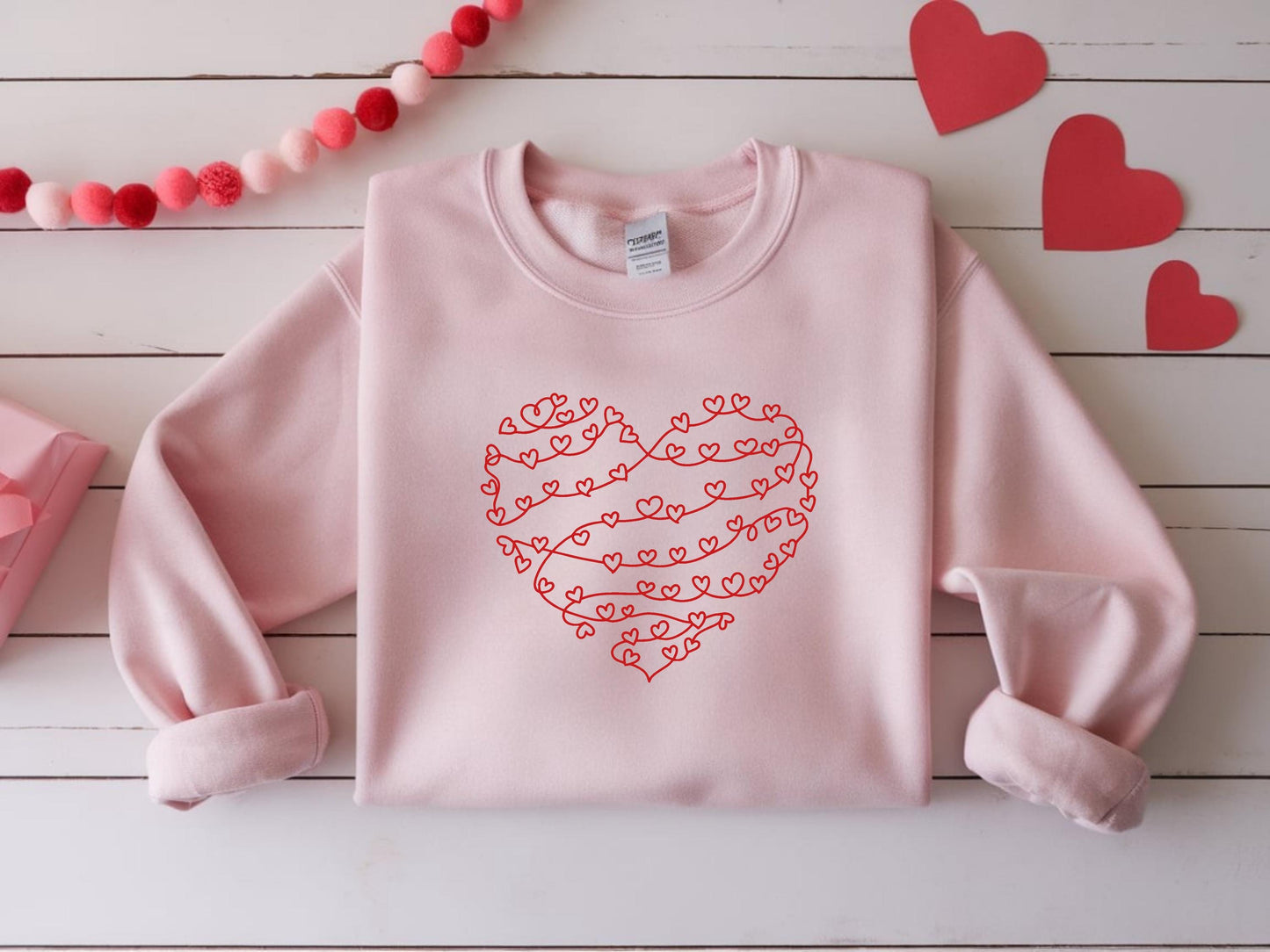 Mommy and Me Valentine Sweatshirt Minimalist Heart Matching Mom Daughter Shirt Continuous Line Heart Design