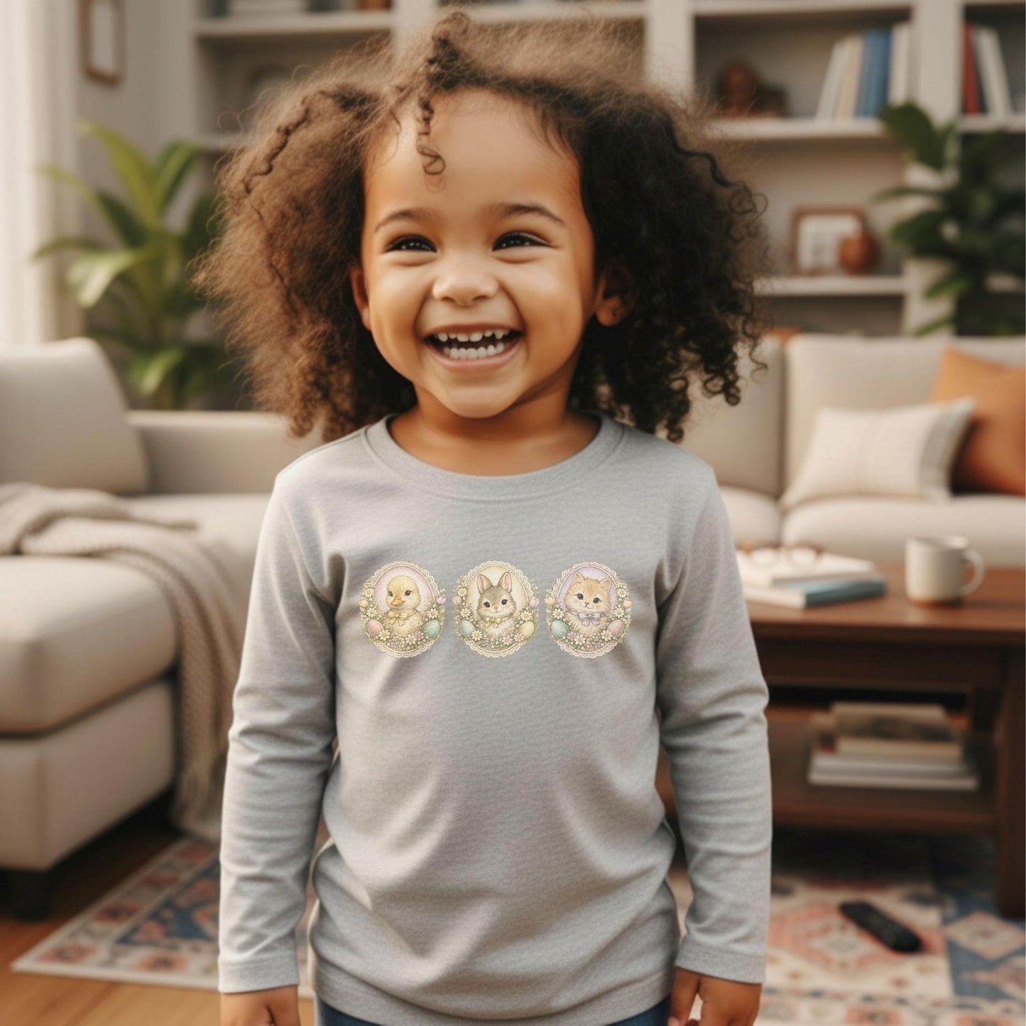 Mommy and Me Easter Shirt, Mama and Mini, Bunny Goose Kitten, Grandma Core, Coquette Lace Bows and Daisy, Family Matching Outfit