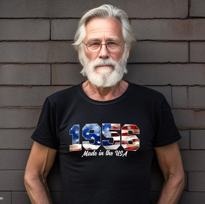 70th Birthday Shirt gift for Men, Born in 1956 Made in the USA, American Flag Grandpa Tee, Veteran Birthday Shirt, birthday gift for Pap