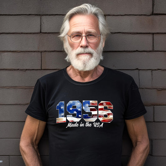 70th Birthday Shirt gift for Men, Born in 1956 Made in the USA, American Flag Grandpa Tee, Veteran Birthday Shirt, birthday gift for Pap