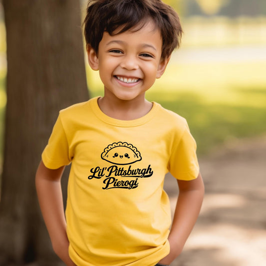 Lil Pittsburgh Pierogi Infant Bodysuit, Cute Toddler T-Shirt in Black or Gold, Pittsburgh Baby Gift, Pittsburgh Baby Shower gift