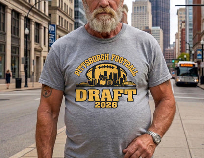 Pittsburgh Football Draft 2026 Shirt, Yinzer City Skyline Sweatshirt, Burgh Sports Fan Hat