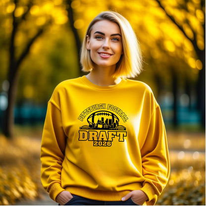Pittsburgh Football Draft 2026 Hat, Yinzer City Skyline Sweatshirt, Burgh Sports Fan Shirt