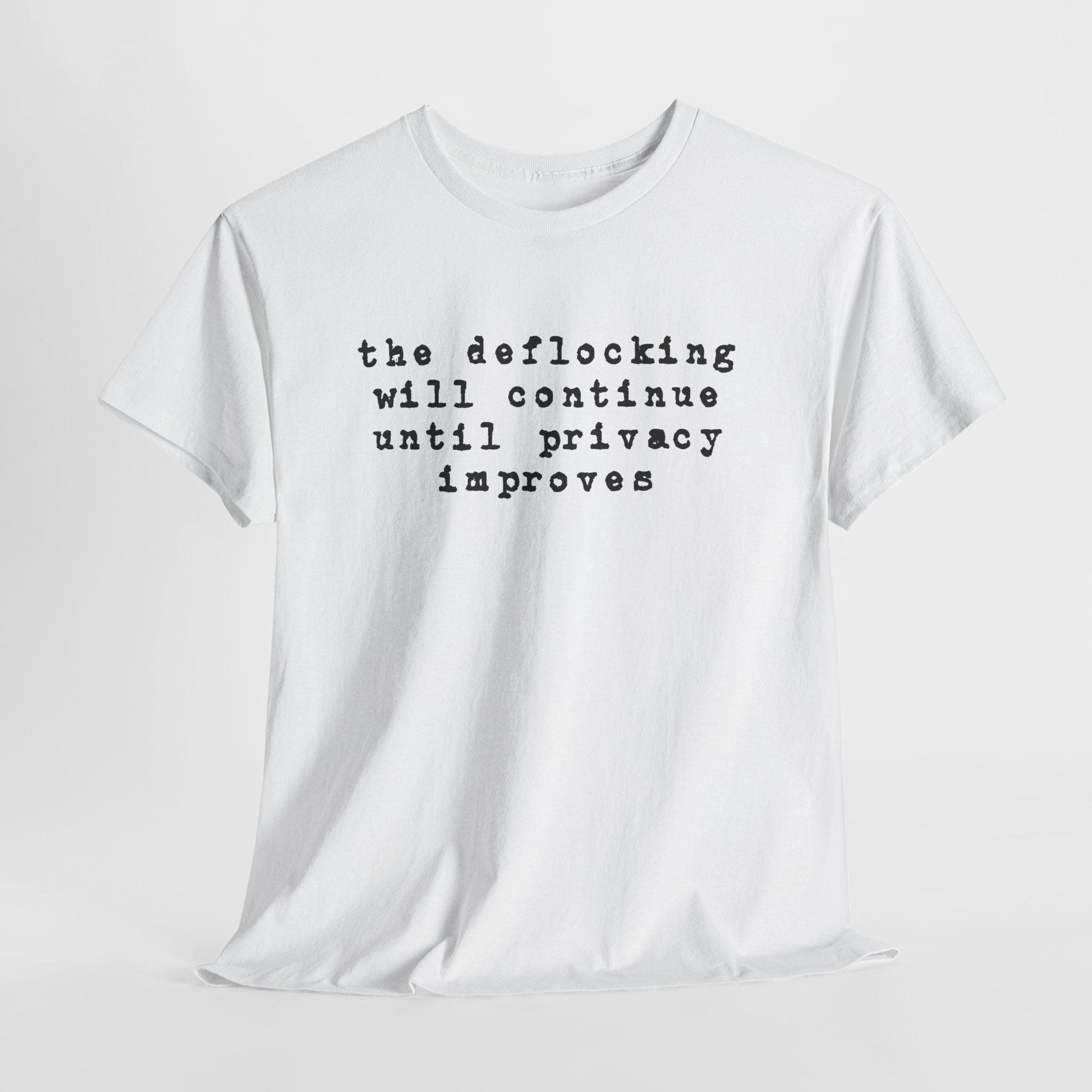 Anti Flock Camera Shirt, The Deflocking will continue, Privacy Protest T-Shirt, So no to flock cameras