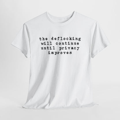 Anti Flock Camera Shirt, The Deflocking will continue, Privacy Protest T-Shirt, So no to flock cameras
