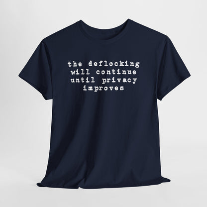 Anti Flock Camera Shirt, The Deflocking will continue, Privacy Protest T-Shirt, So no to flock cameras
