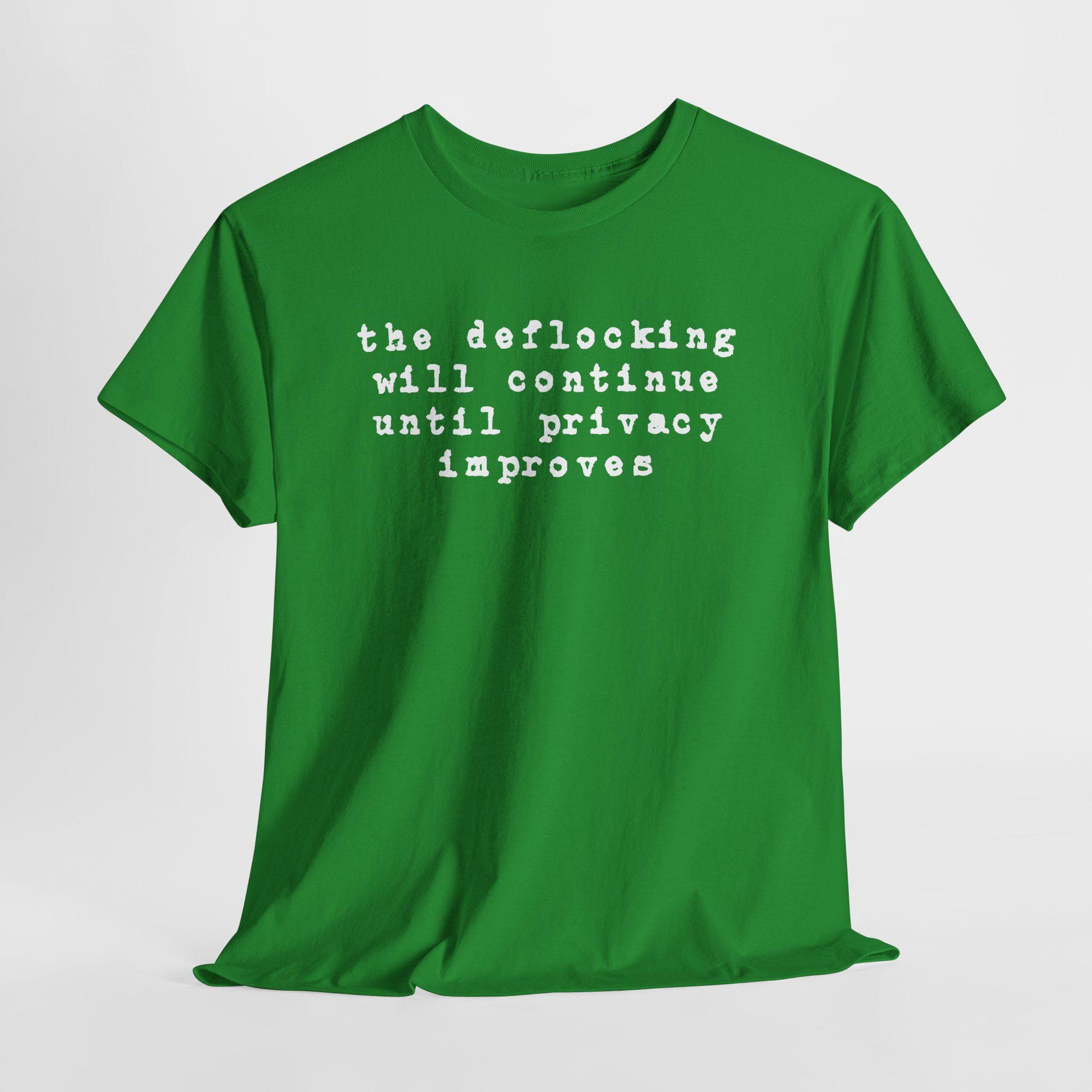 Anti Flock Camera Shirt, The Deflocking will continue, Privacy Protest T-Shirt, So no to flock cameras