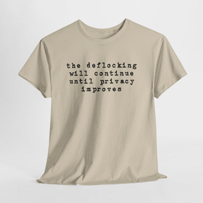 Anti Flock Camera Shirt, The Deflocking will continue, Privacy Protest T-Shirt, So no to flock cameras