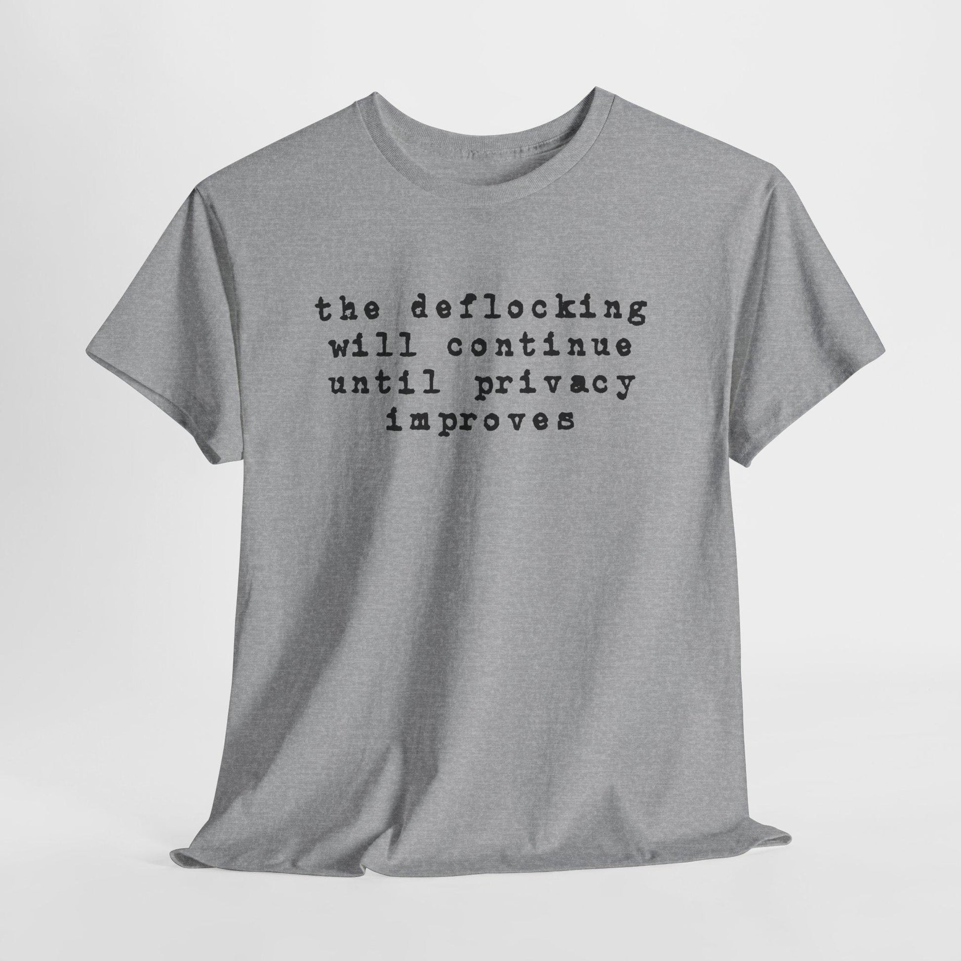Anti Flock Camera Shirt, The Deflocking will continue, Privacy Protest T-Shirt, So no to flock cameras