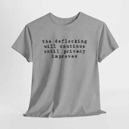 Anti Flock Camera Shirt, The Deflocking will continue, Privacy Protest T-Shirt, So no to flock cameras