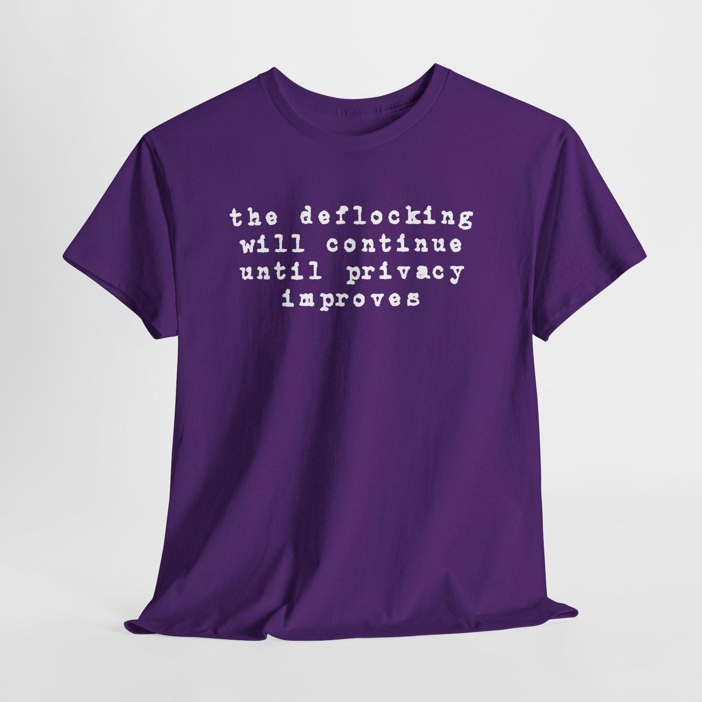 Anti Flock Camera Shirt, The Deflocking will continue, Privacy Protest T-Shirt, So no to flock cameras