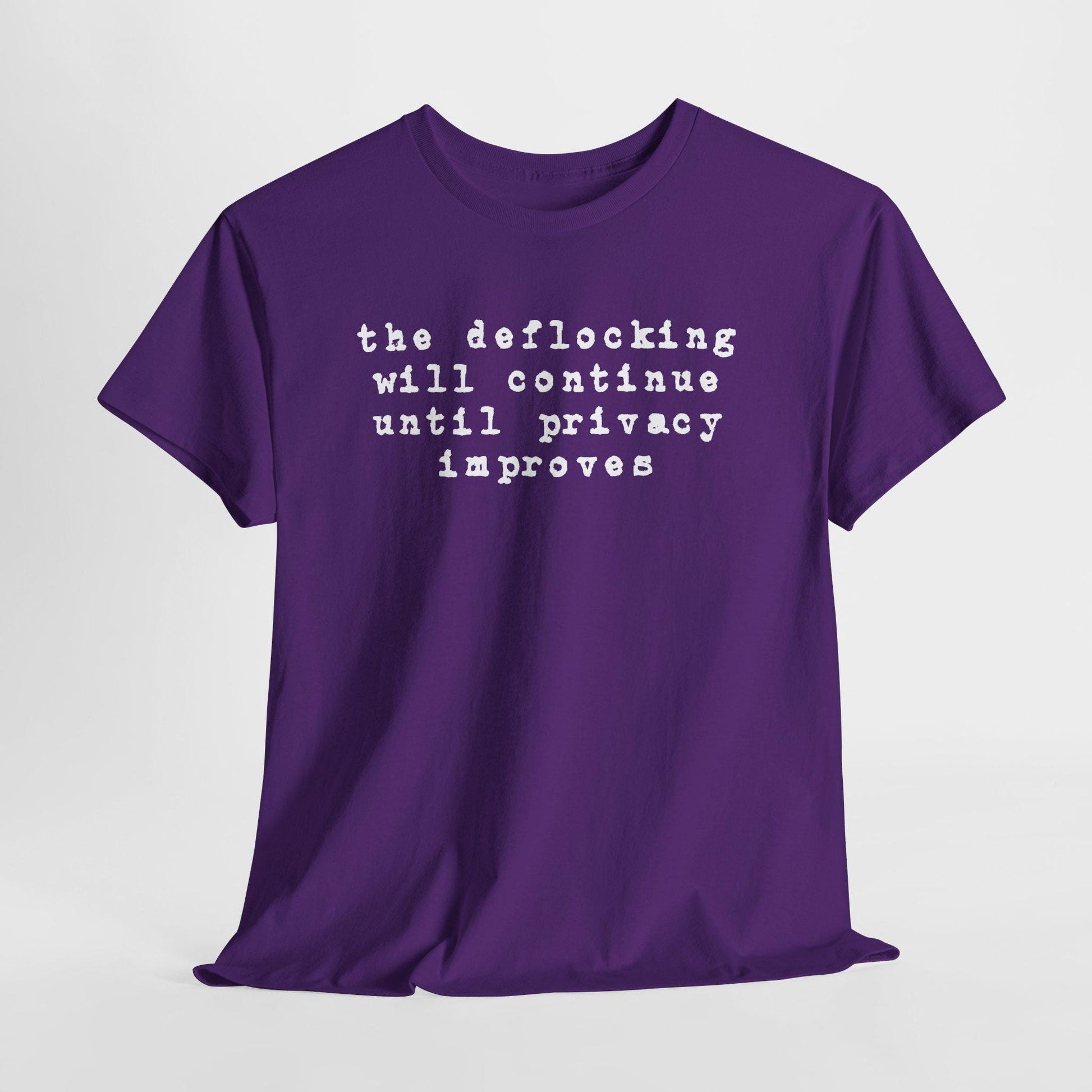 Anti Flock Camera Shirt, The Deflocking will continue, Privacy Protest T-Shirt, So no to flock cameras