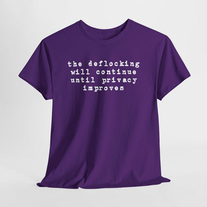 Anti Flock Camera Shirt, The Deflocking will continue, Privacy Protest T-Shirt, So no to flock cameras