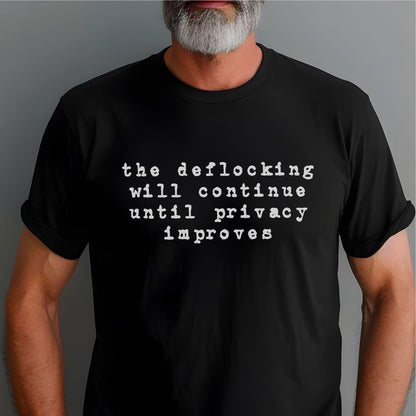 Anti Flock Camera Shirt, The Deflocking will continue, Privacy Protest T-Shirt, So no to flock cameras