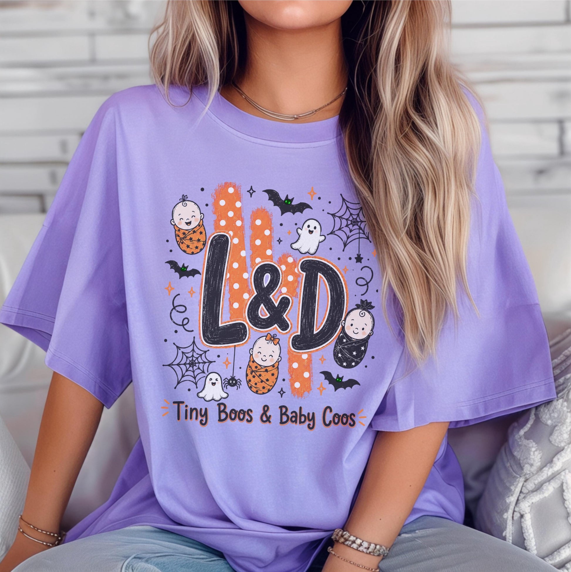 Labor and Delivery Nurse Halloween Sweatshirt or Comfort Colors Tee L&D Nurse Gift